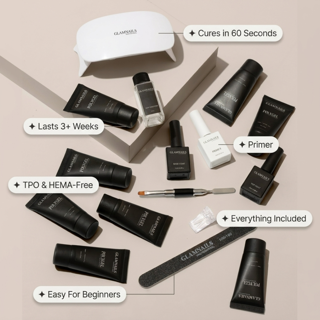 Polygel Starterset | 4+4 Gratis Kleuren Glamnailsprofessional 